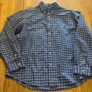 Ralph Lauren Classic Fit Blue Plaid Button Down Shirt Sz XL